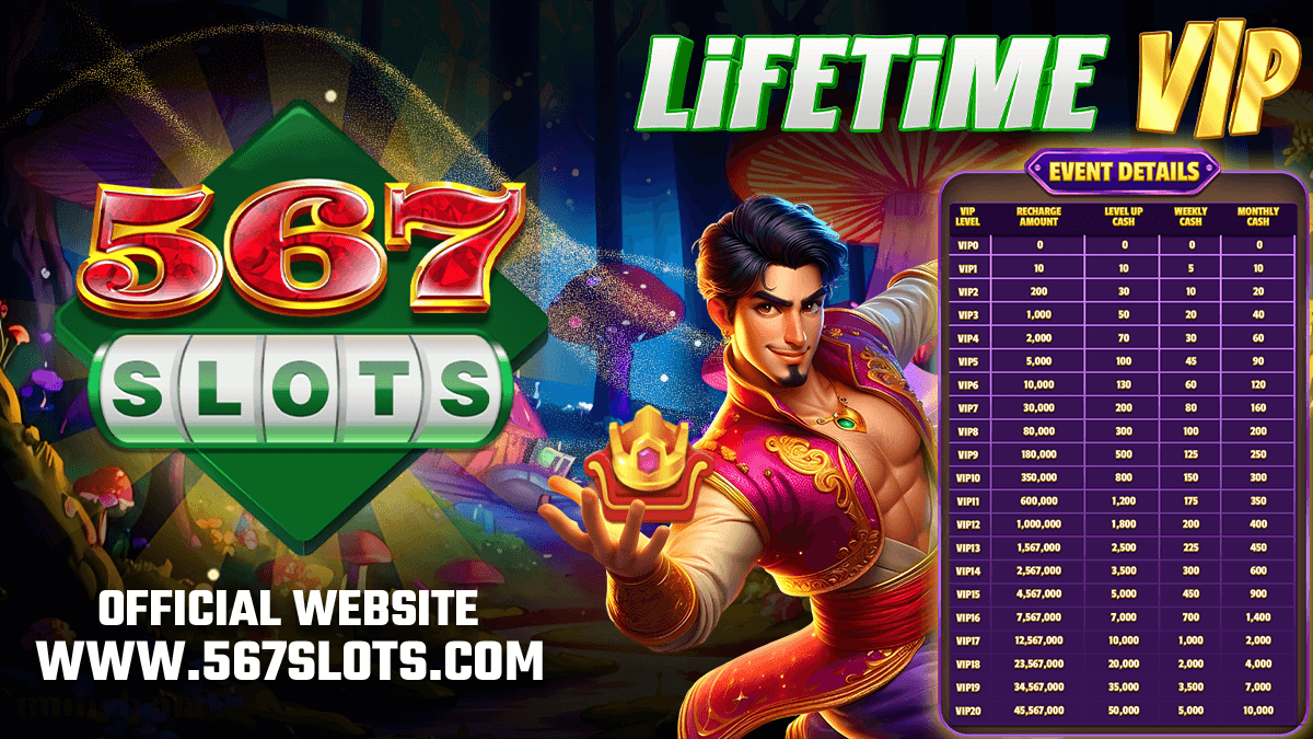 Level up VIP at 567SLOTS, automatic bonuses, exclusive perks await you